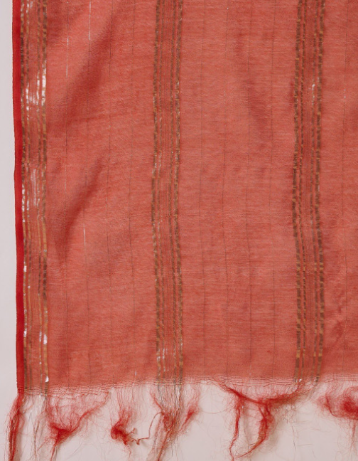 Embroidered A-Line Kurta with Dupatta - Image 3